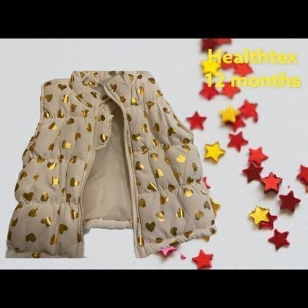 HEALTHTEX 12 Mth Girls Puffer Vest With Hearts